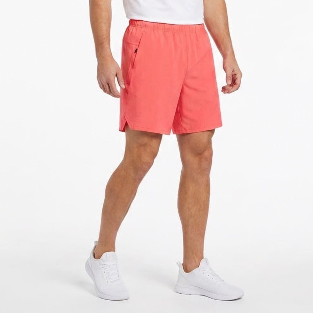 DSG Mens 8 Inch Agility Short Cabana Coral Heather Orange Athletic L